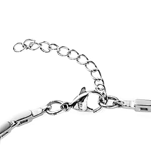 EverTrue Sky Blue Topaz 4.80 ctw Link Bracelet in Stainless Steel (6.50-8.0In)