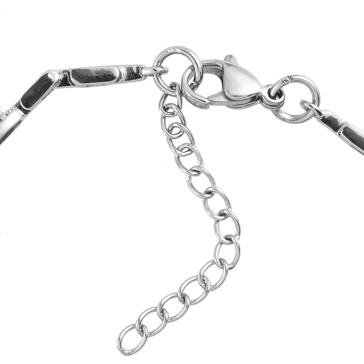 Thai Black Spinel Link Bracelet in Stainless Steel (6.50-8.0In) 4.60 ctw image number 3