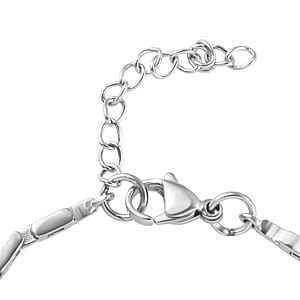 EverTrue Multi Gemstone 4.80 ctw Link Bracelet in Stainless Steel (6.50-8.0In)