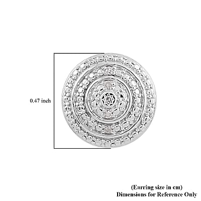 White Diamond Earrings in Sterling Silver, Stud Earrings For Women 0.05 ctw