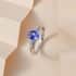 Luxoro 10K White Gold Premium Tanzanite and Diamond Ring (Size 10.0) 1.25 ctw image number 1