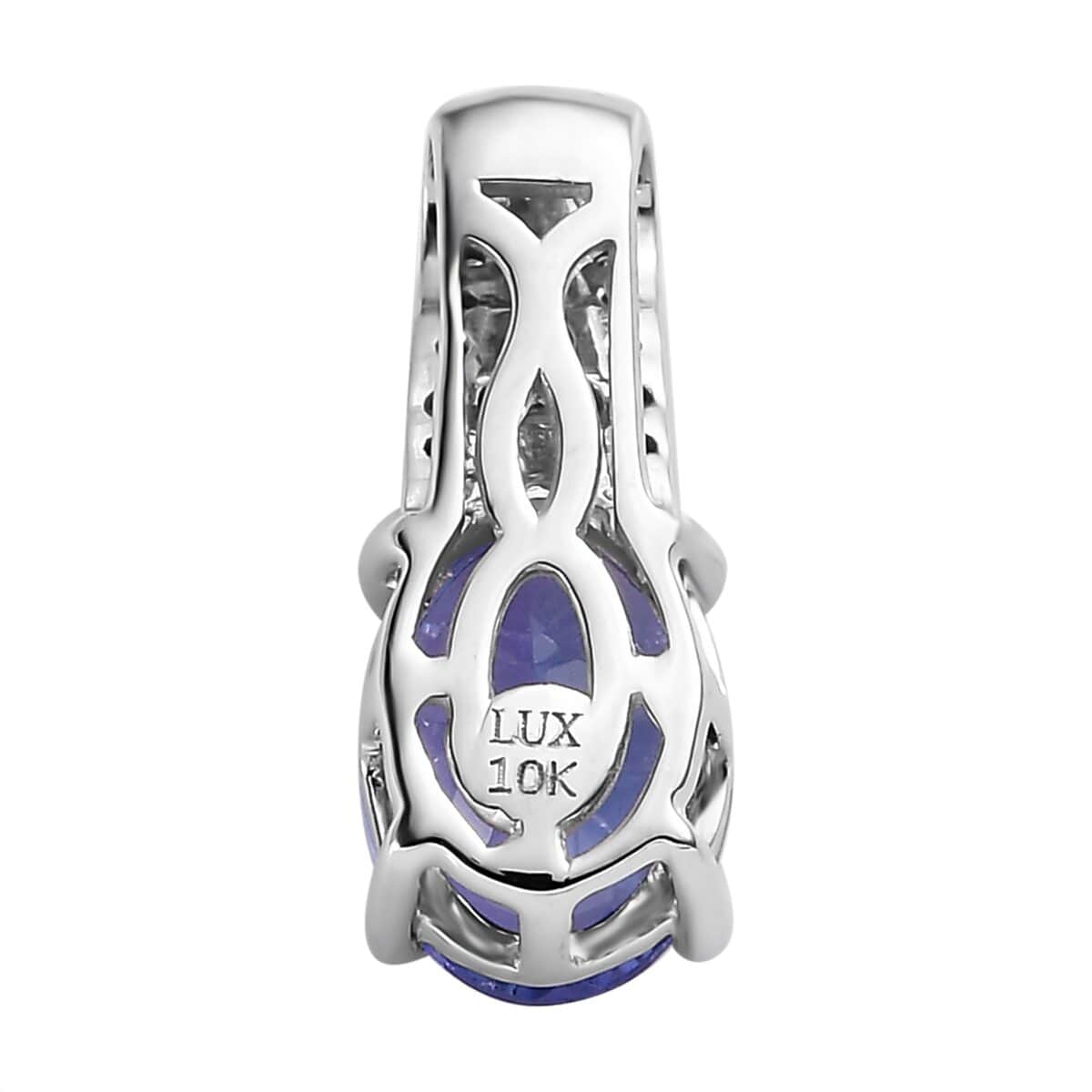 LUXORO 10K White Gold Premium Tanzanite and Diamond Pendant 1.25 ctw image number 4