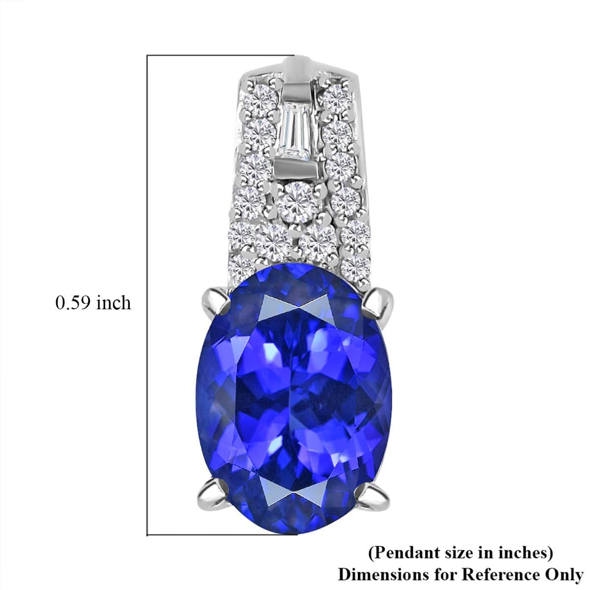 LUXORO 10K White Gold Premium Tanzanite and Diamond Pendant 1.25 ctw image number 5