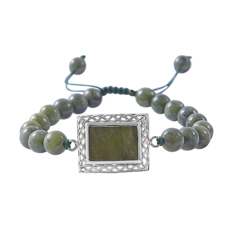 Connemara Marble Bracelet in Platinum Over Sterling Silver (7.25 In) 87.00 ctw