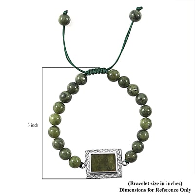 Connemara Marble Bracelet in Platinum Over Sterling Silver (7.25 In) 87.00 ctw