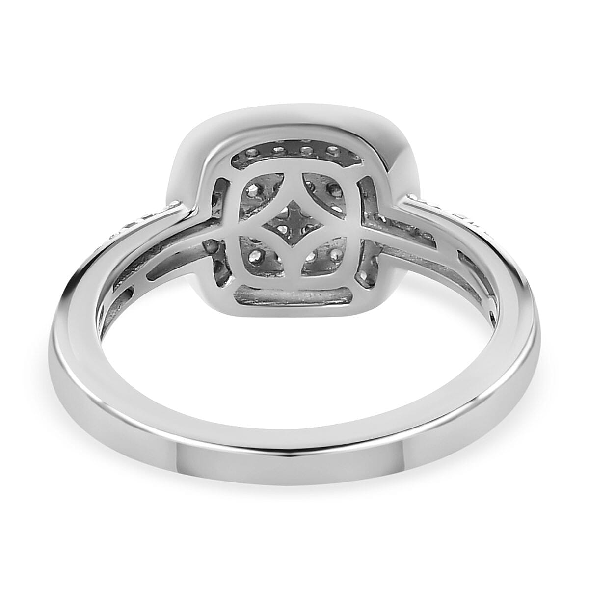 White Diamond 0.50 ctw Ring in Platinum Over Sterling Silver (Size 9.0)