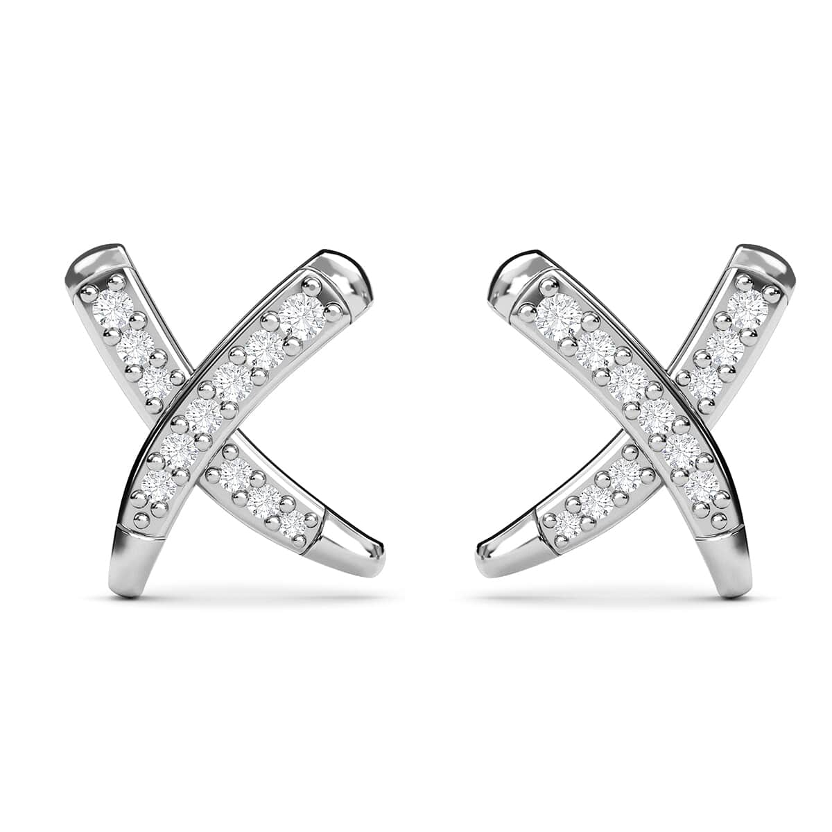 Rachel Galley 14K White Gold Diamond G-H I1 Kiss X Molto Earrings 0.20 ctw image number 0