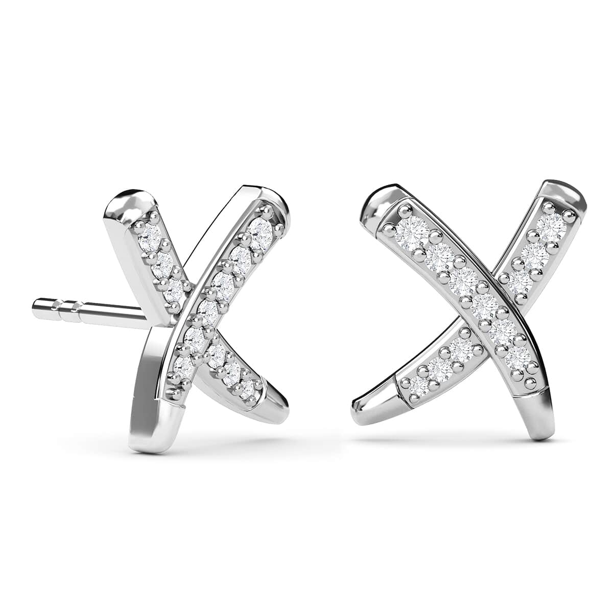 Rachel Galley 14K White Gold Diamond G-H I1 Kiss X Molto Earrings 0.20 ctw image number 3