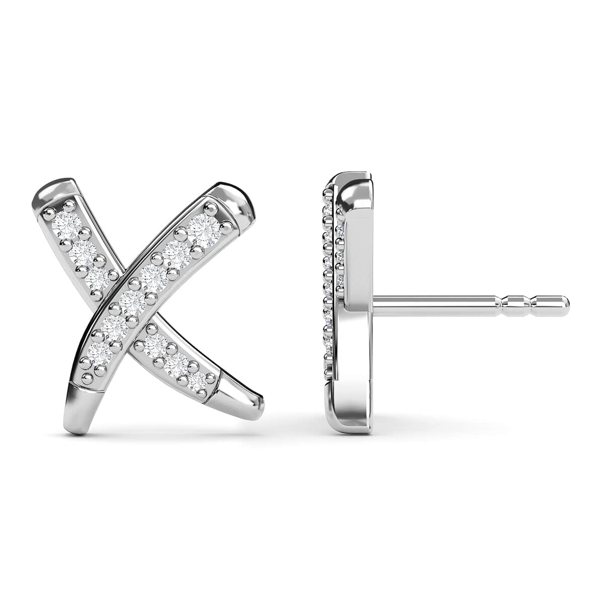 Rachel Galley 14K White Gold Diamond G-H I1 Kiss X Molto Earrings 0.20 ctw image number 4