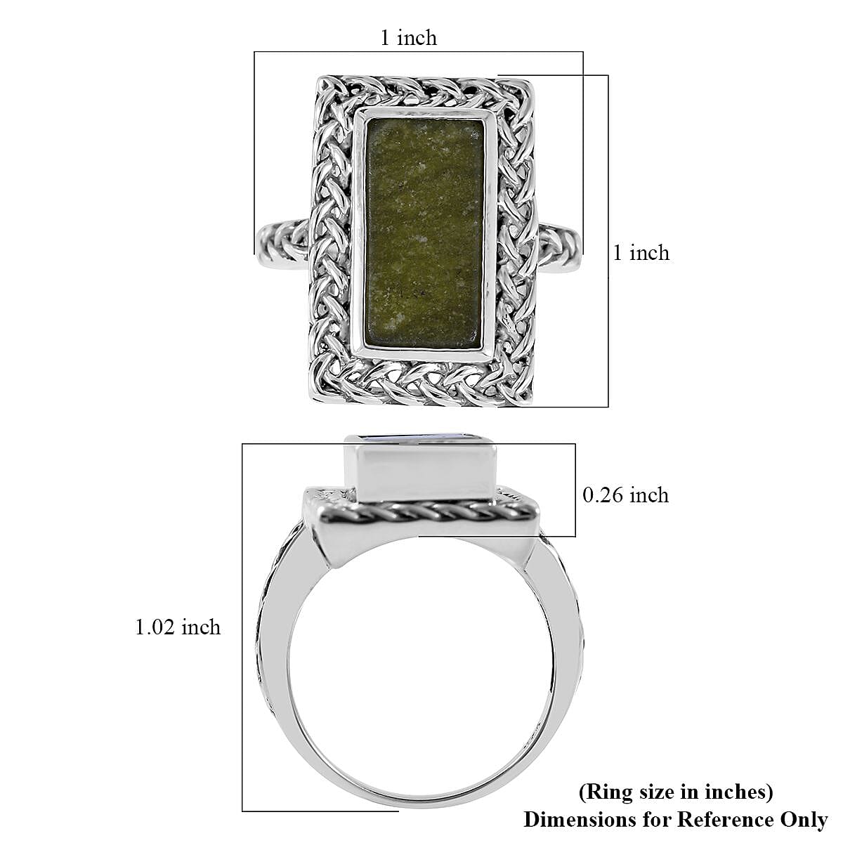 Connemara Marble Ring in Platinum Over Sterling Silver (Delivery in 3-5 Business Days) 3.25 ctw image number 4