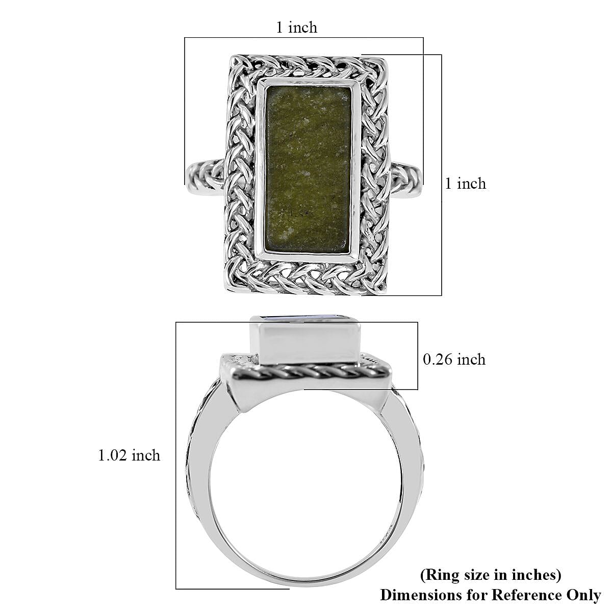 Connemara Marble Ring in Platinum Over Sterling Silver (Size 6.0) 3.25 ctw image number 4