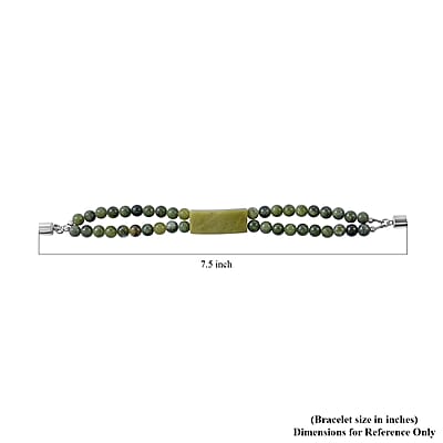 Connemara Marble Bracelet in Rhodium Over Sterling Silver (7.25 In) 82.00 ctw