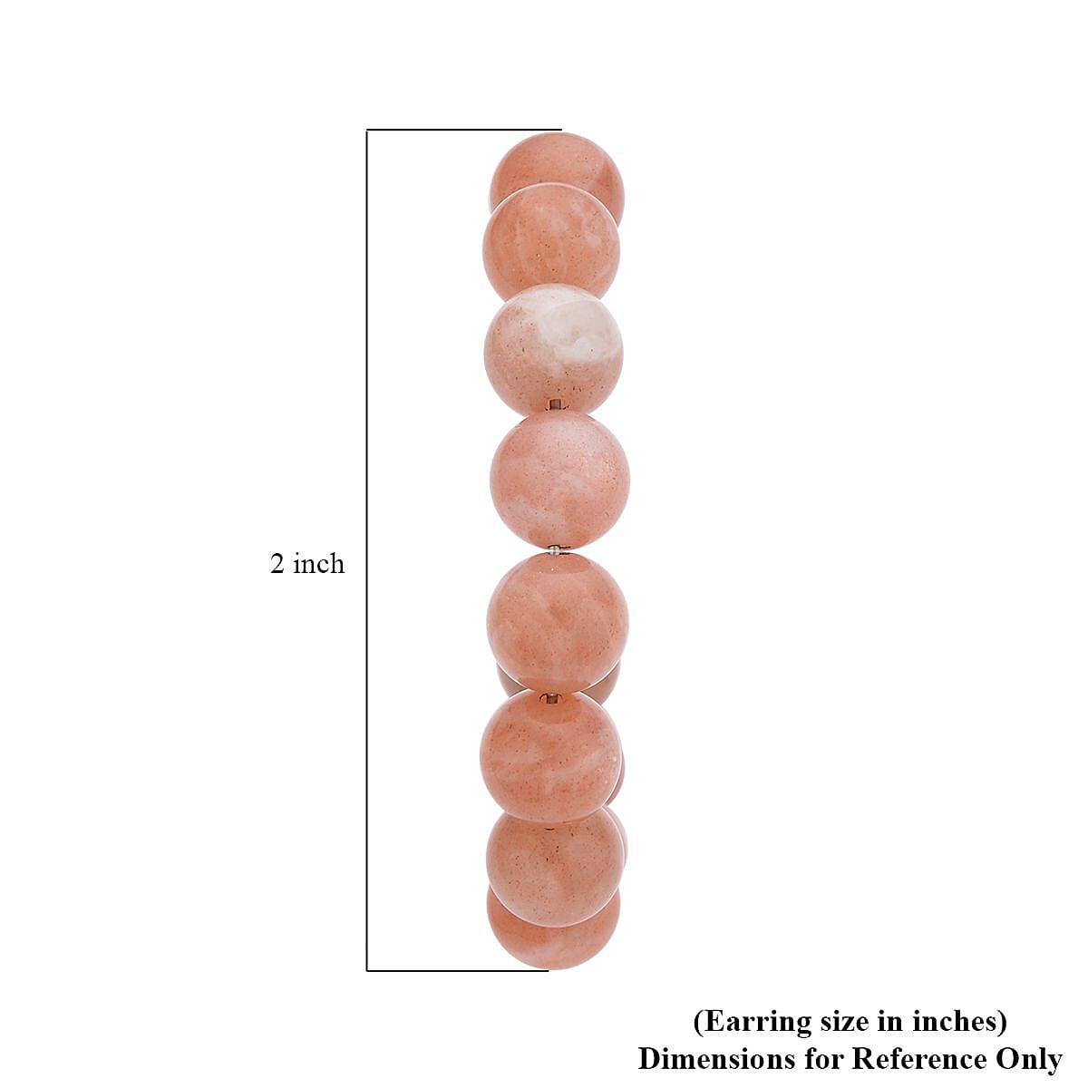 Sri Lankan Sunstone Beaded J-Hoop Earrings in Stainless Steel 50.00 ctw | Tarnish-Free, Waterproof, Sweat Proof Jewelry