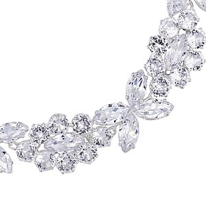 Austrian Crystal Cluster Bracelet in Silvertone (7.5-9.5In)