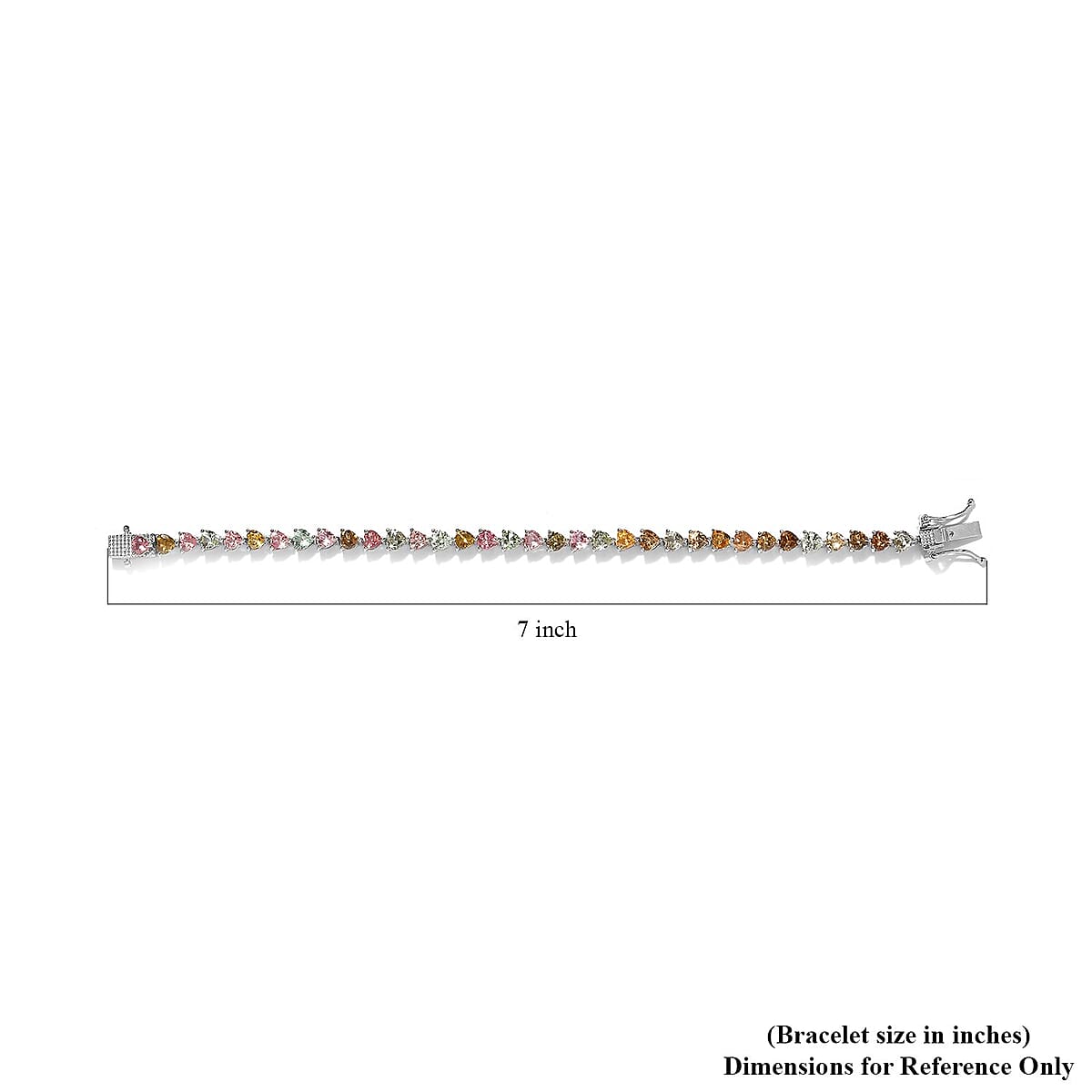 Multi-Tourmaline Tennis Bracelet in Platinum Over Sterling Silver (6.50 In) 8.15 Grams 7.60 ctw image number 4