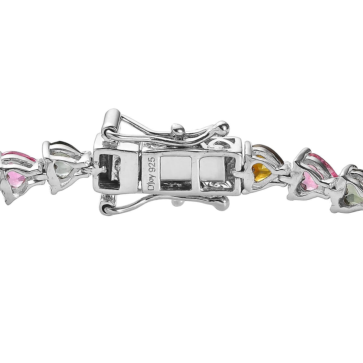 Multi-Tourmaline Tennis Bracelet in Platinum Over Sterling Silver (7.25 In) 8.50 ctw image number 3