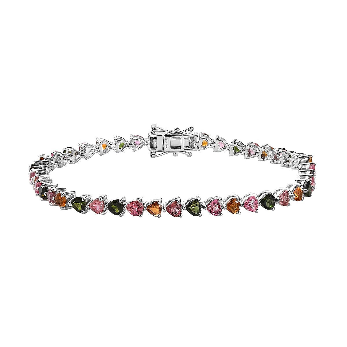 Multi-Tourmaline Tennis Bracelet in Platinum Over Sterling Silver (8.00 In) 9.40 ctw image number 0