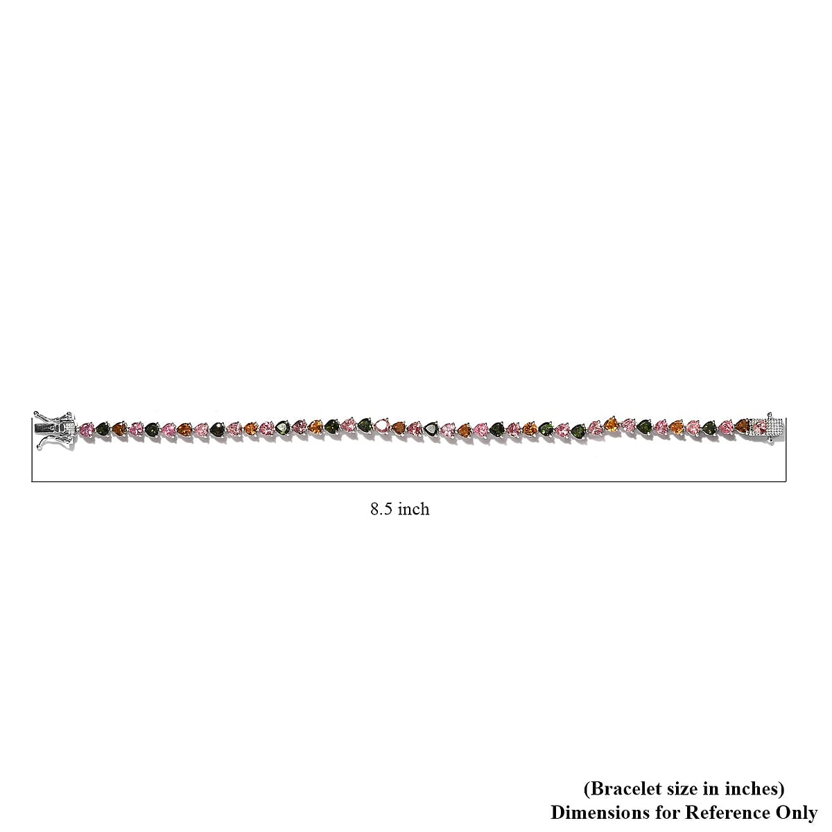 Multi-Tourmaline Tennis Bracelet in Platinum Over Sterling Silver (8.00 In) 9.40 ctw image number 4