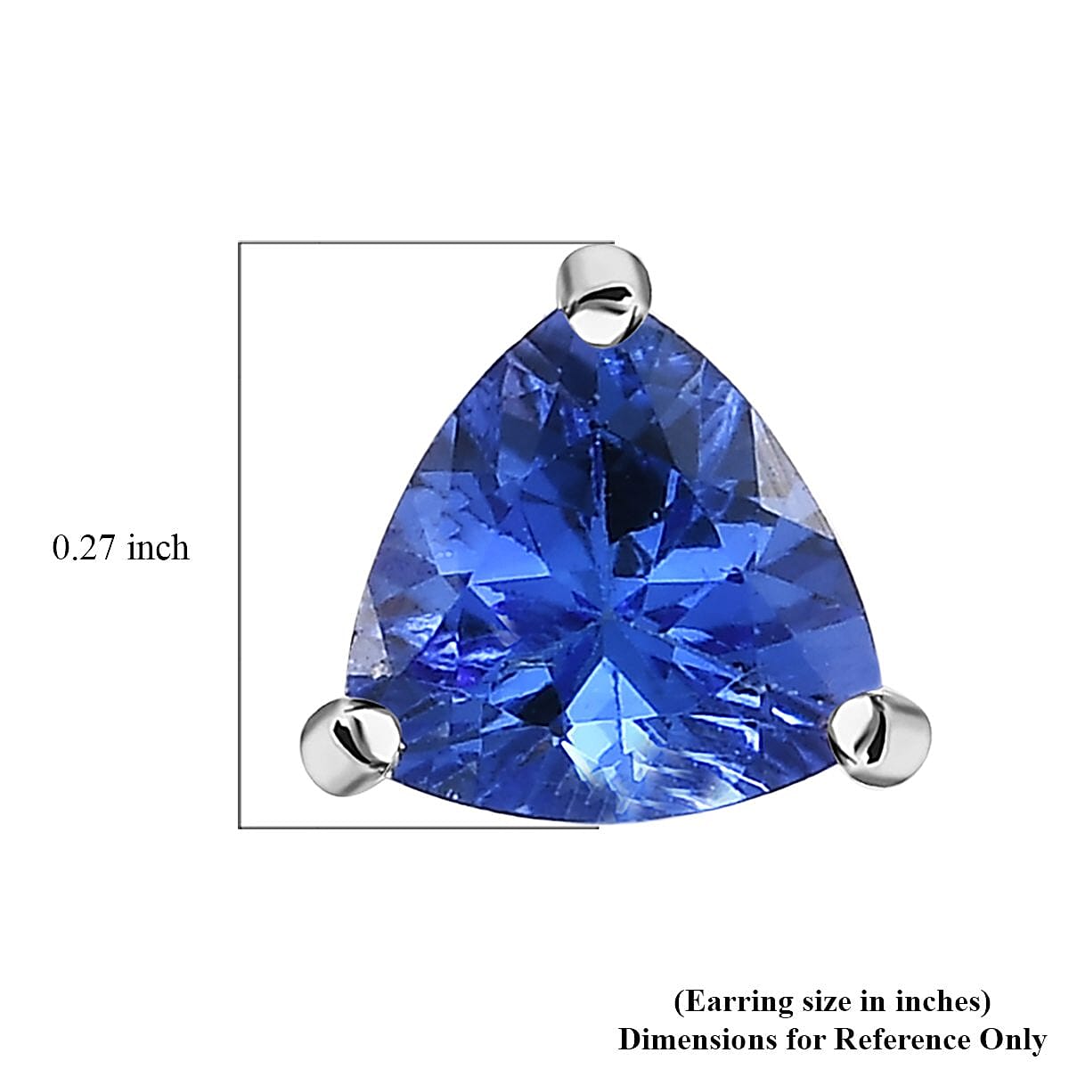 AAA Tanzanite Solitaire Stud Earrings in Platinum Over Sterling Silver 1.25 ctw image number 4