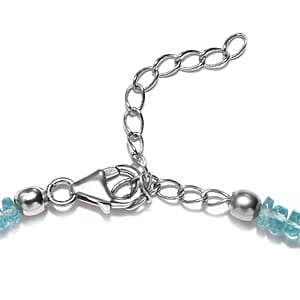 Madagascar Paraiba Apatite Beaded Bracelet in Sterling Silver (7.25 In) 29.75 ctw