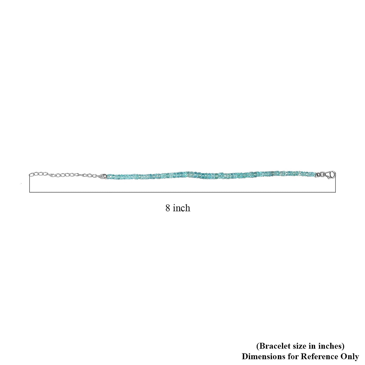 Madagascar Paraiba Apatite Beaded Bracelet in Sterling Silver (7.25 In) 29.75 ctw image number 4