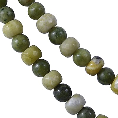 Connemara Marble 2 Row Beaded Necklace 18 Inches in Rhodium Over Sterling Silver 275.00 ctw