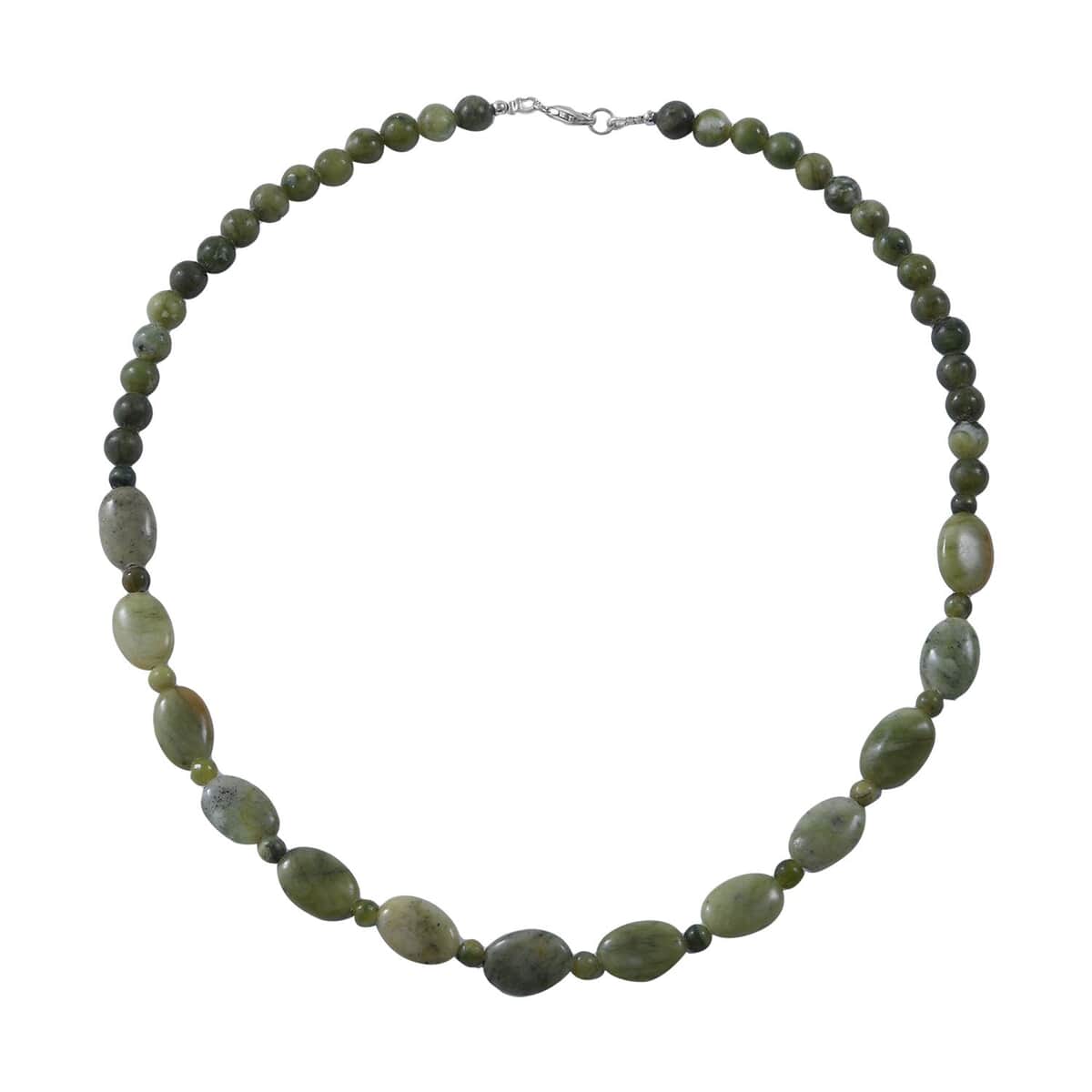 Connemara Marble Beaded Necklace 18 Inches in Rhodium Over Sterling Silver 150.00 ctw image number 0