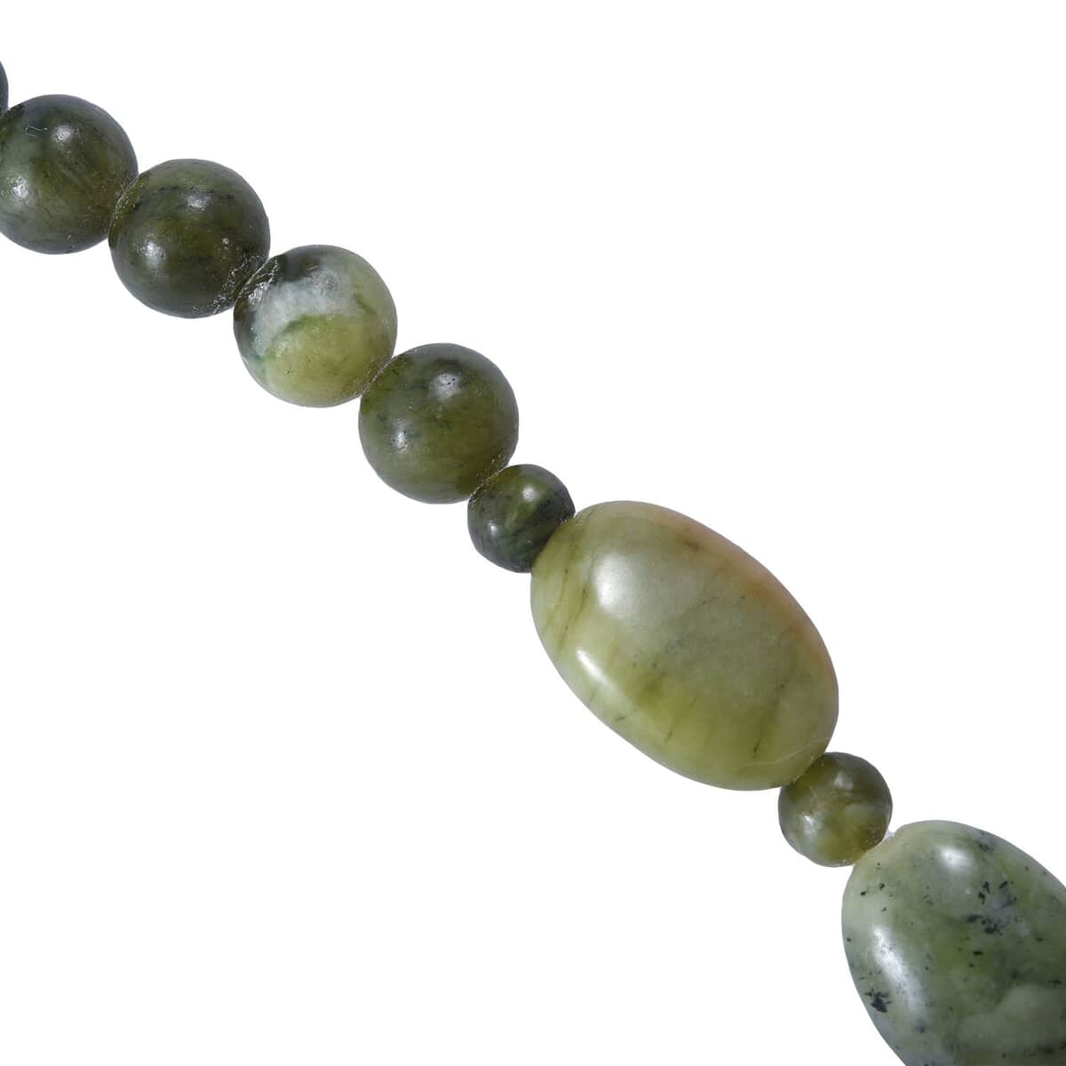 Connemara Marble Beaded Necklace 18 Inches in Rhodium Over Sterling Silver 150.00 ctw image number 2