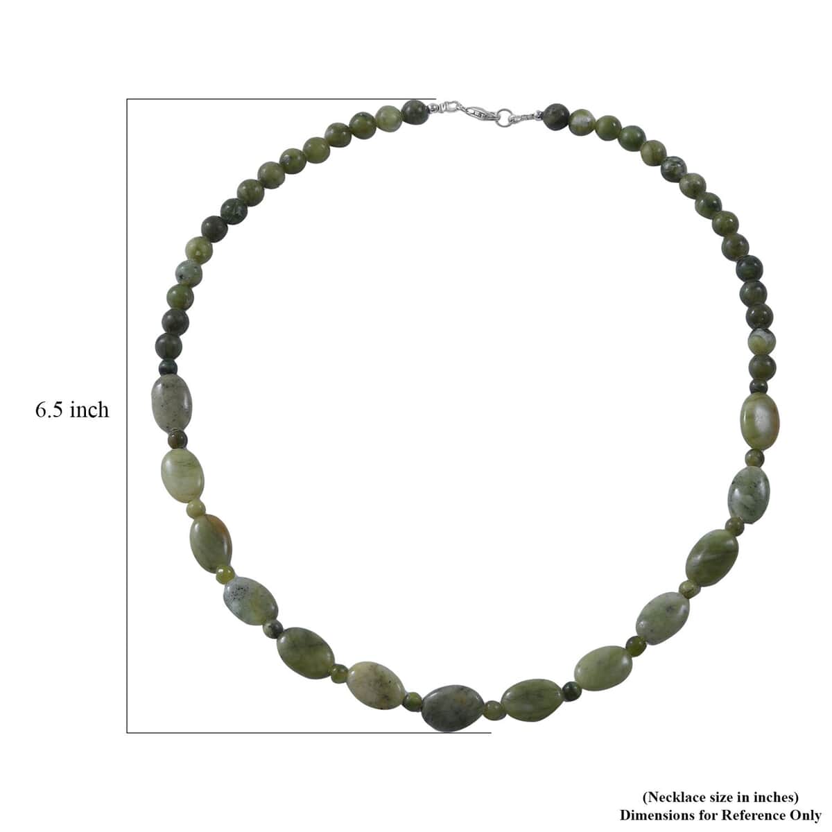 Connemara Marble Beaded Necklace 18 Inches in Rhodium Over Sterling Silver 150.00 ctw image number 4