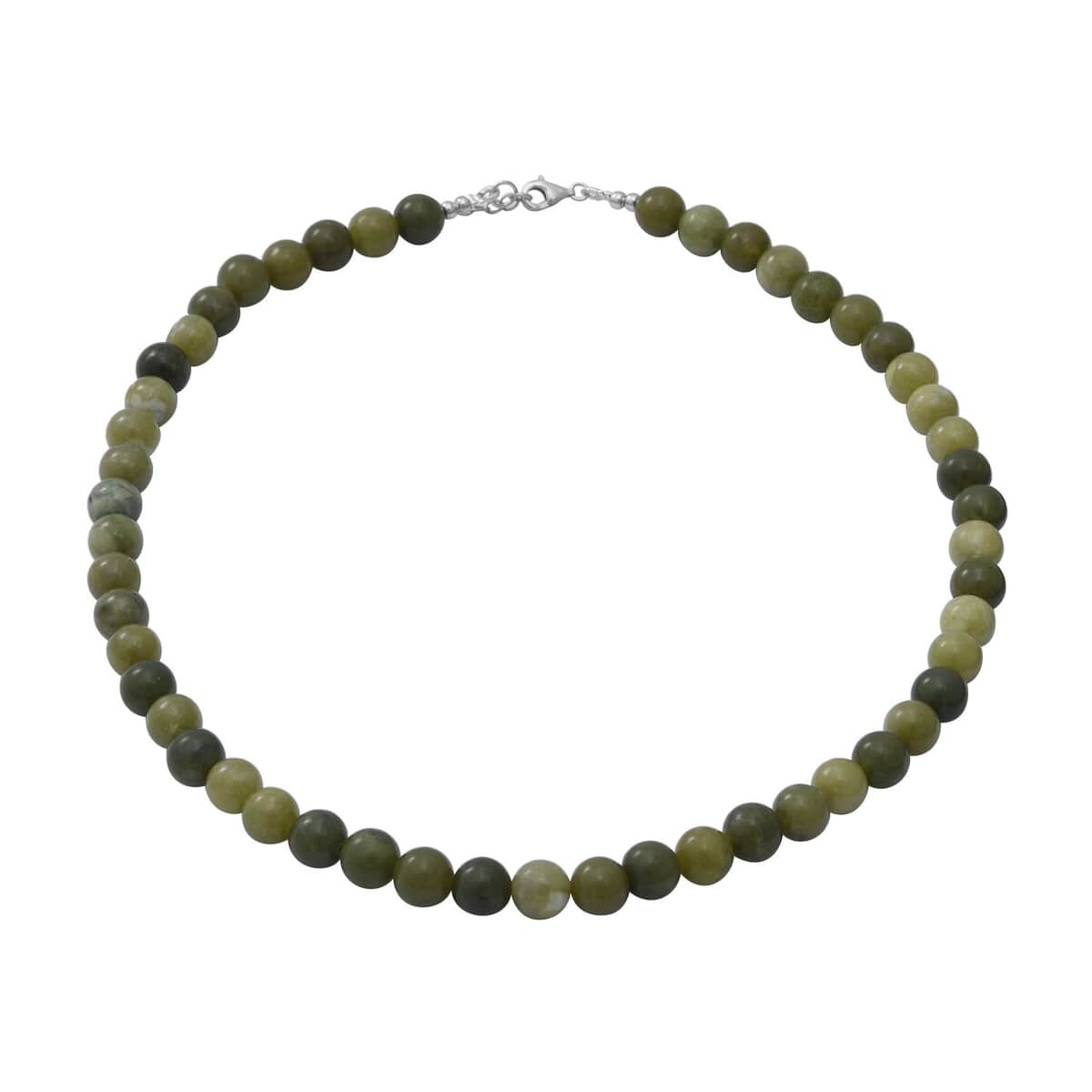 Connemara Marble Beaded Necklace 18 Inches in Rhodium Over Sterling Silver 150.00 ctw image number 0