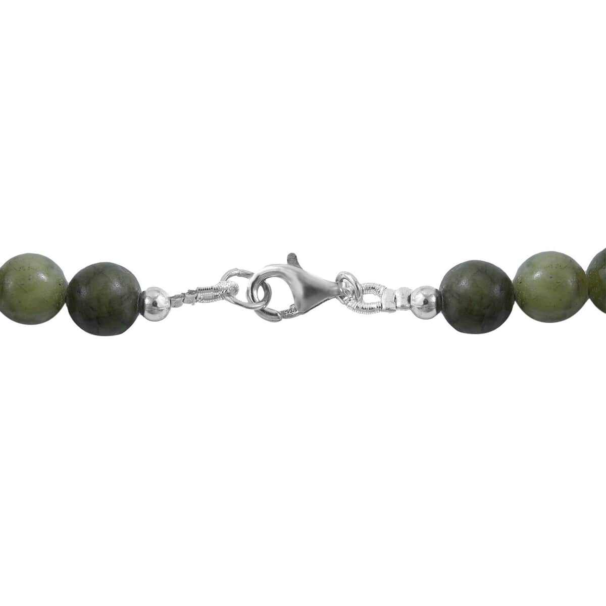 Connemara Marble Beaded Necklace 18 Inches in Rhodium Over Sterling Silver 150.00 ctw image number 3