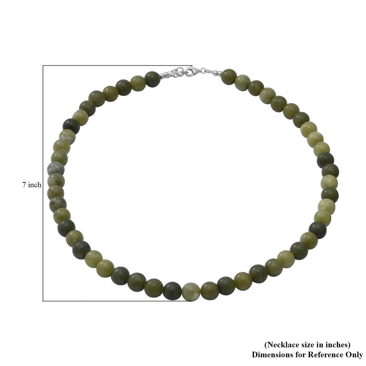 Connemara Marble Beaded Necklace 18 Inches in Rhodium Over Sterling Silver 150.00 ctw image number 4
