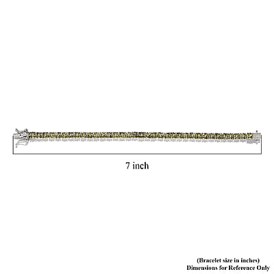 Italian Natural Vesuvianite 2 Row Tennis Bracelet in Platinum Over Sterling Silver (6.50 In) 6.00 ctw