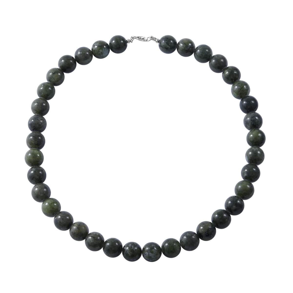 Connemara Marble Beaded Necklace 18 Inches in Rhodium Over Sterling Silver 325.00 ctw image number 0