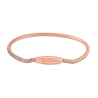 Snake Chain Bracelet in ION Plated RG Stainless Steel (7.50 In) with Oval Shape Lock , Tarnish-Free, Waterproof, Sweat Proof Jewelry
