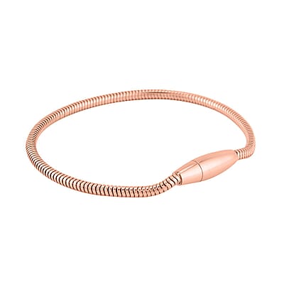 Snake Chain Bracelet in ION Plated RG Stainless Steel (7.50 In) with Oval Shape Lock , Tarnish-Free, Waterproof, Sweat Proof Jewelry