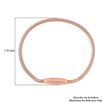 Snake Chain Bracelet in ION Plated RG Stainless Steel (7.50 In) with Oval Shape Lock , Tarnish-Free, Waterproof, Sweat Proof Jewelry