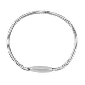 Snake Chain Bracelet in Stainless Steel (7.50 In) with Oval Shape Lock , Tarnish-Free, Waterproof, Sweat Proof Jewelry