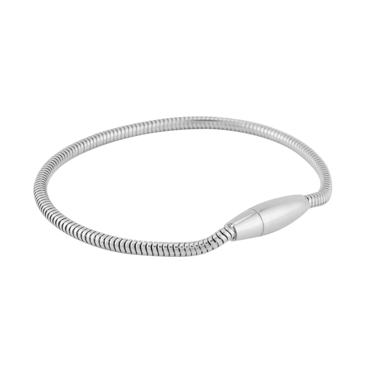 Snake Chain Bracelet in Stainless Steel (7.50 In) with Oval Shape Lock , Tarnish-Free, Waterproof, Sweat Proof Jewelry image number 2