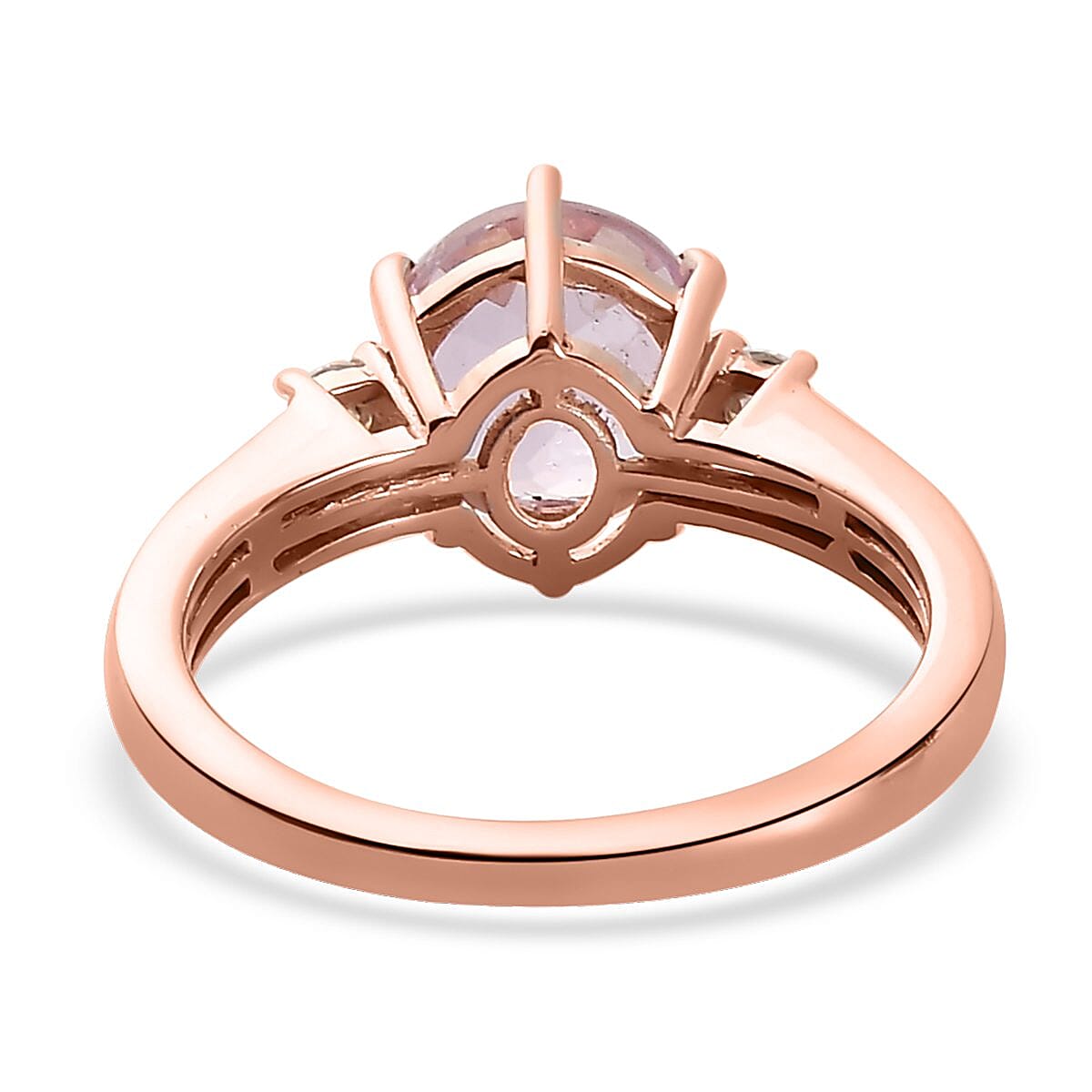 Premium Martha Rocha Kunzite and Moissanite Ring in Vermeil Rose Gold Over Sterling Silver (Size 10.0) 2.75 ctw image number 4
