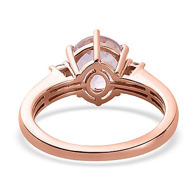 Premium Martha Rocha Kunzite and Moissanite Ring in Vermeil Rose Gold Over Sterling Silver (Size 10.0) 2.75 ctw