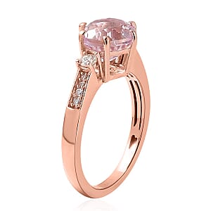 Premium Martha Rocha Kunzite and Moissanite Ring in Vermeil Rose Gold Over Sterling Silver (Size 9.0) 2.75 ctw