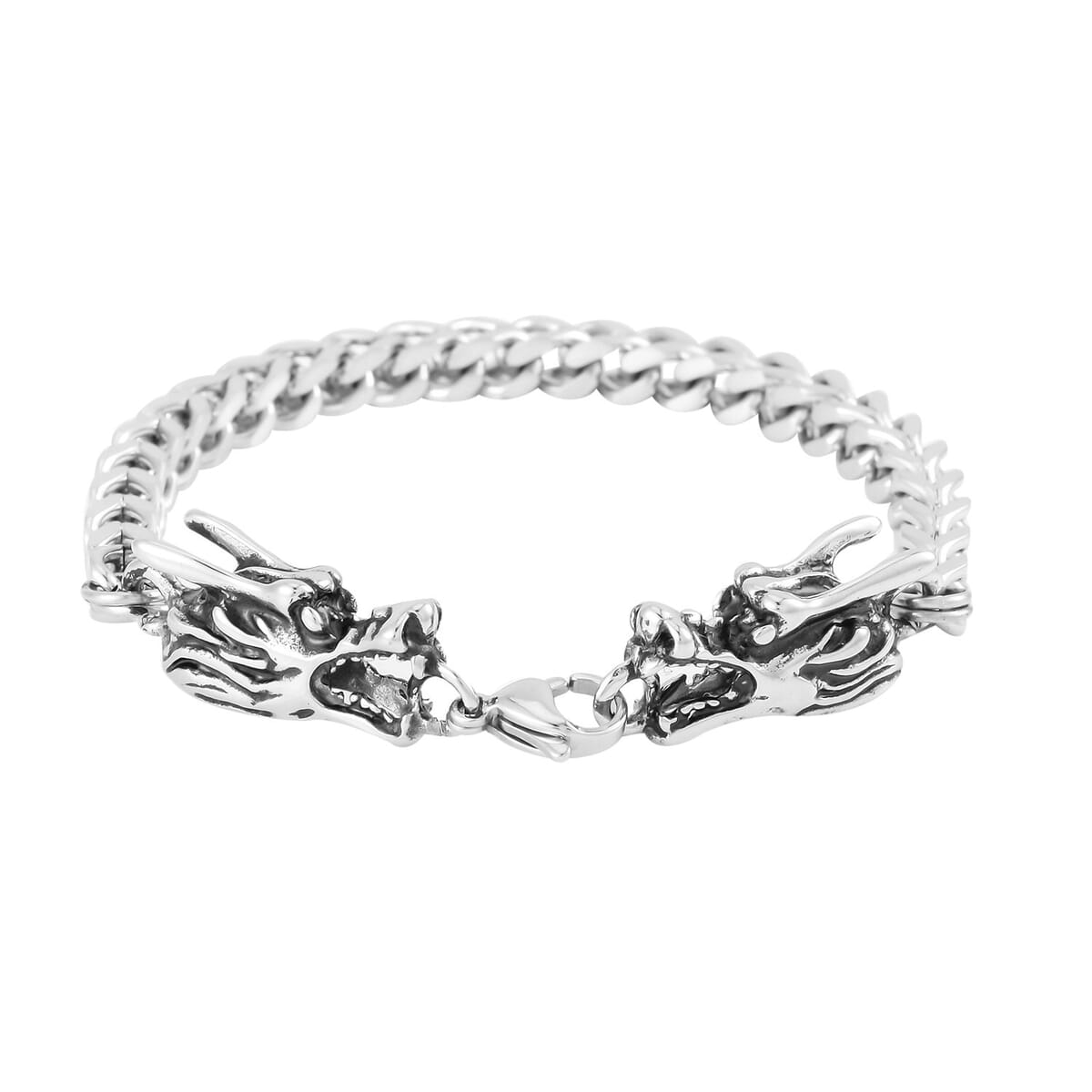 Twisted Oval Links Dragon Bracelet in Stainless Steel (8.00 In) image number 0