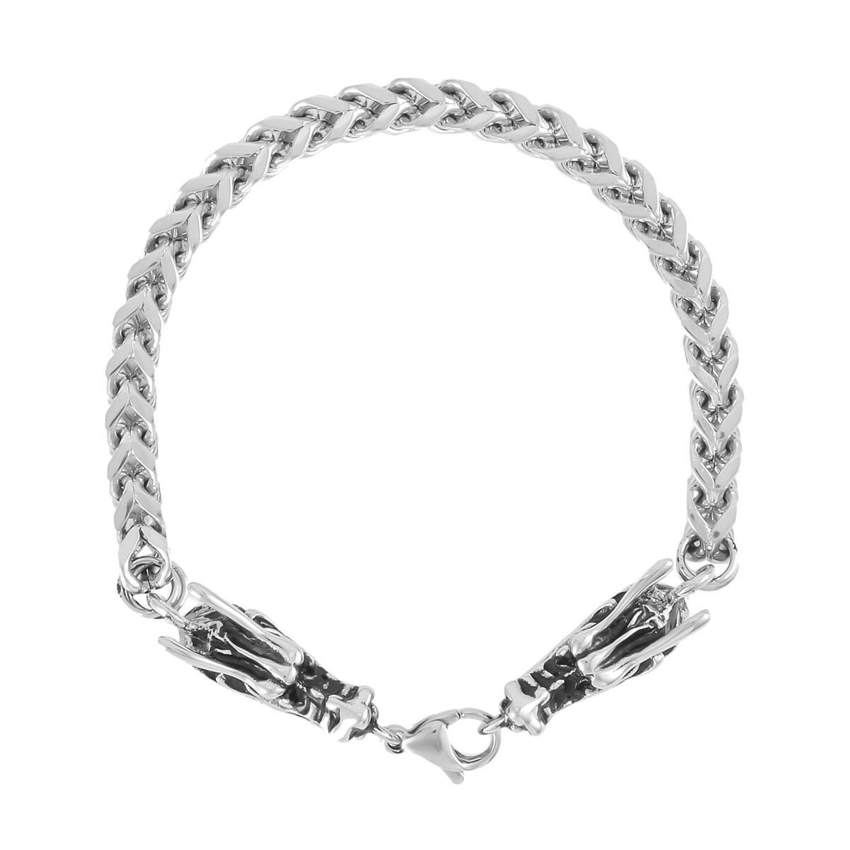 Twisted Oval Links Dragon Bracelet in Stainless Steel (8.00 In) image number 4