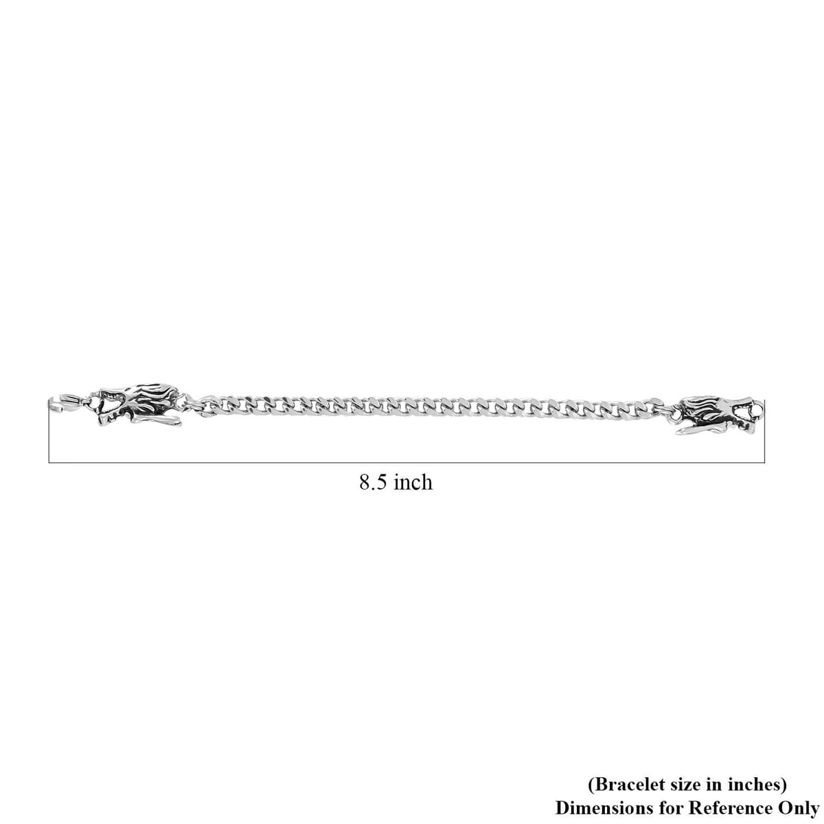 Twisted Oval Links Dragon Bracelet in Stainless Steel (8.00 In) image number 5