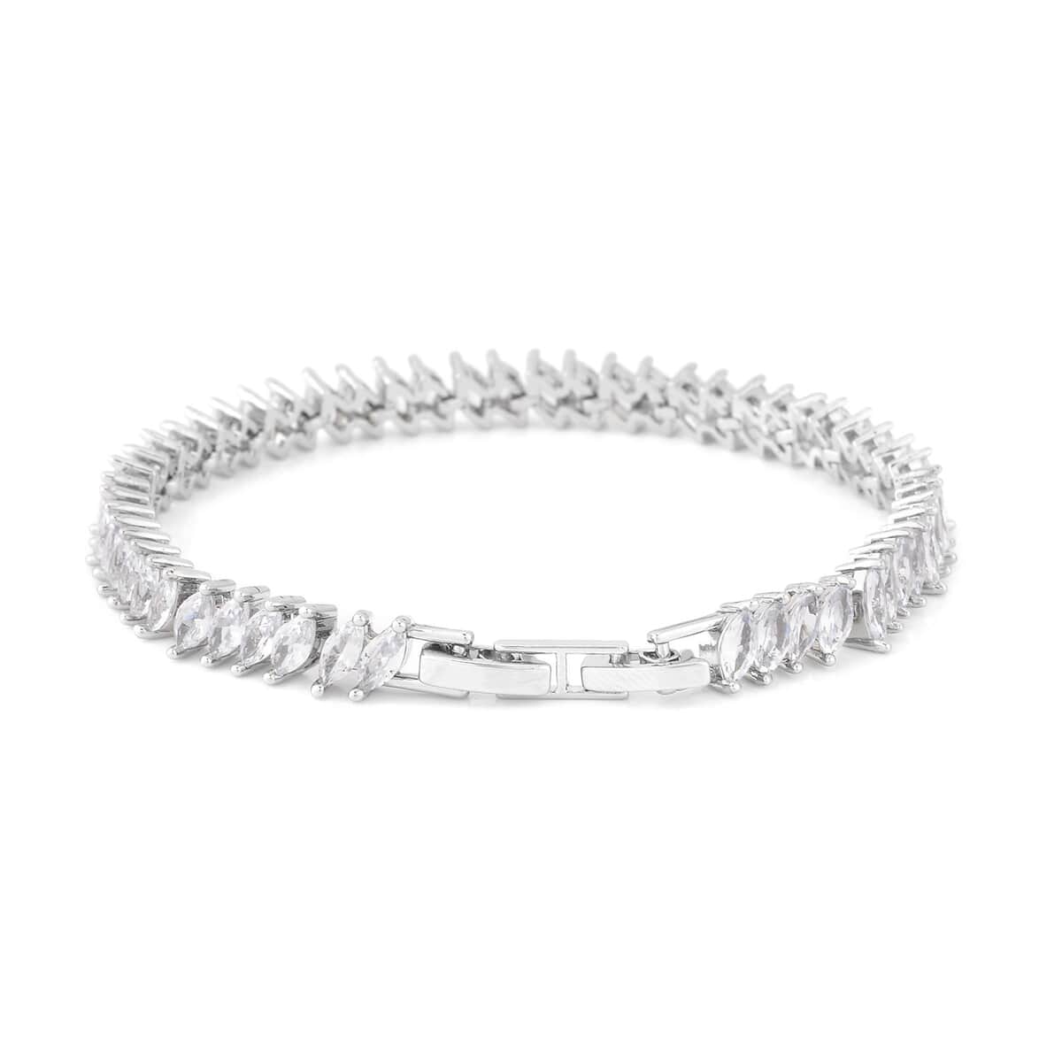 Simulated Diamond Tennis Bracelet in Silvertone (7.5-In) 15.00 ctw image number 2