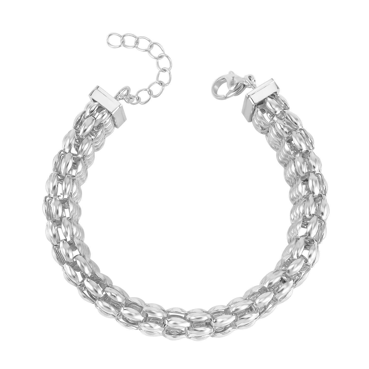Mesh Chain Bracelet in Stainless Steel (7.50-9In)