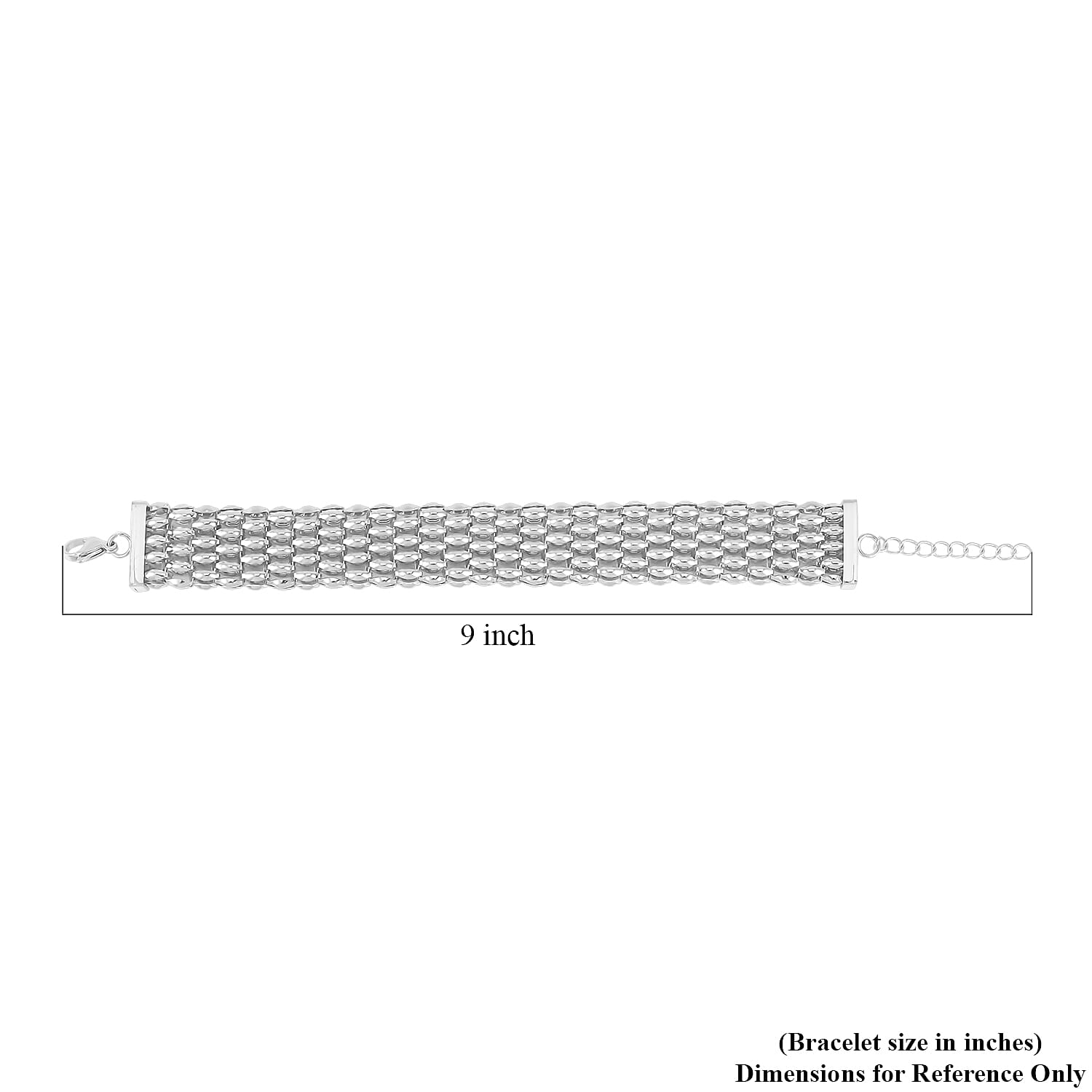 Mesh Chain Bracelet in Stainless Steel (7.50-9In)
