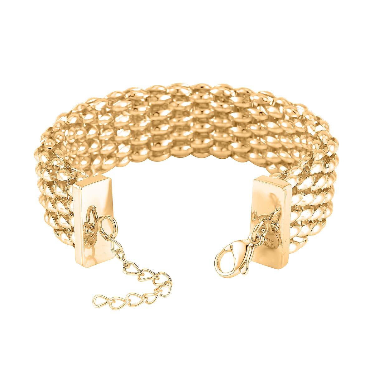 Mesh Chain Bracelet in ION Plated YG Stainless Steel (7.50-9In) image number 3