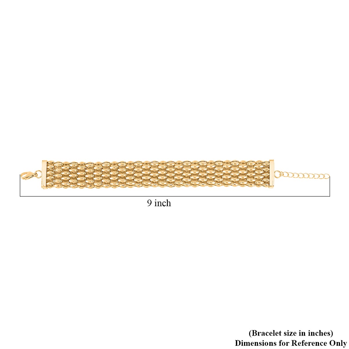 Mesh Chain Bracelet in ION Plated YG Stainless Steel (7.50-9In) image number 5